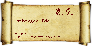 Marberger Ida névjegykártya